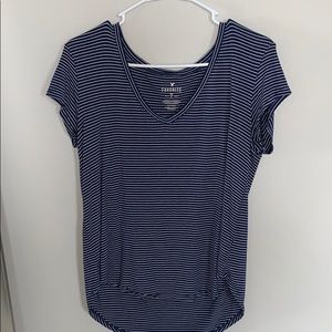 blue striped american eagle tee